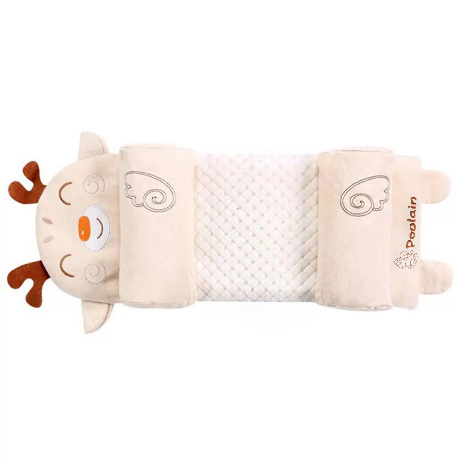 Newborn Baby Head Shaping Pillow Buckwheat Hulls Adjustable Cute Anti Flat Head Pillow Sleeping Support Pillow