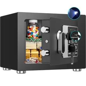 RXDSAFE Smart Digital Safe Box for Home, Office, Drawer Security Lock Box With LED Light, Alarm System, Keypad, Ideal for Money, Passports, Jewelry,Pink,White,Black, Hidden Closet