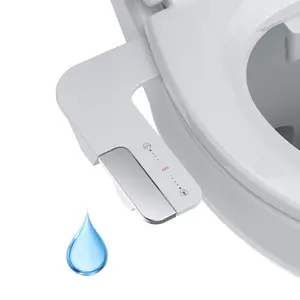 Bidet Attachments, Self Cleaning Dual Nozzle (Frontal/Rear Wash) Fresh Cold Water Bidet for Toilet Ultra Slim Non-Electric Bidets Toilet Seat Adjustable Water Pressure, Easy to Install