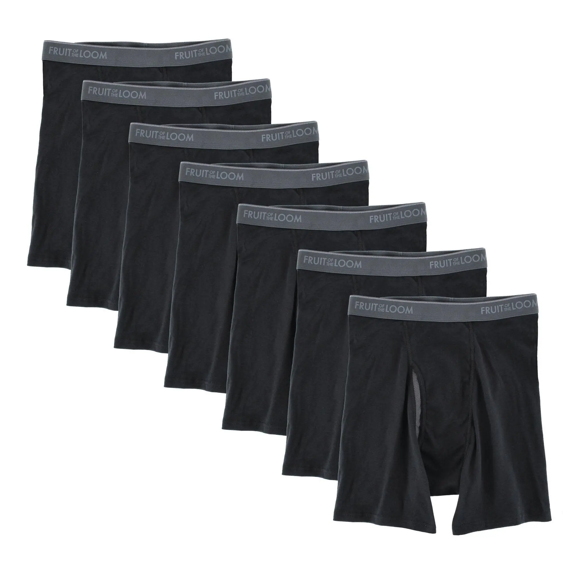 Fruit of the Loom Menswear Men's Classic Eversoft CoolZone Fly Smooth Mesh Fabric Black Boxer Briefs (7 Pack)