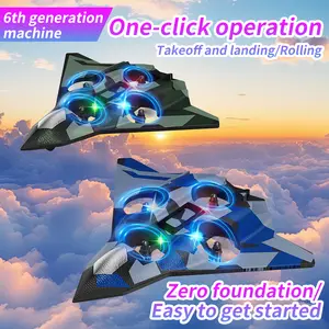360° Flip RC Stunt Fighter Jet Toy for Kids Foam Body Colorful LED Lights Easy to Fly Remote Control Jet Plane Drone Cool Aerial Tricks Fun Indoor Outdoor Play