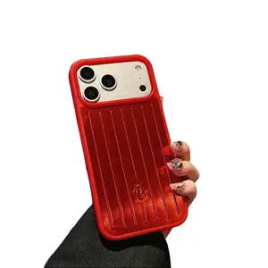 Aluminum Magnesium Alloy Red Ribbed Phone Case with Camera Protection for Enhanced Protection & Stylish Grip Durable Smartphone Cover