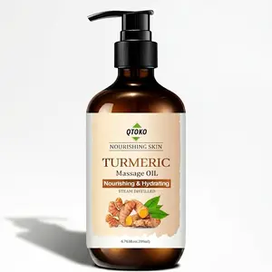 200ML Turmeric Hydrating Body Oil, Steam Distilled Massage Oil, Nourishes Dry Skin, Promotes Relaxation, Ideal for Skincare Rituals