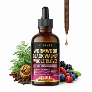 Black Walnut & Wormwood Herbal Tincture Turmeric Supplement - 11-in-1 2 fl oz 1-Month Supply Berry Flavored Dietary Supplement with Whole Cloves, Berberine, 7 Additional Botanicals