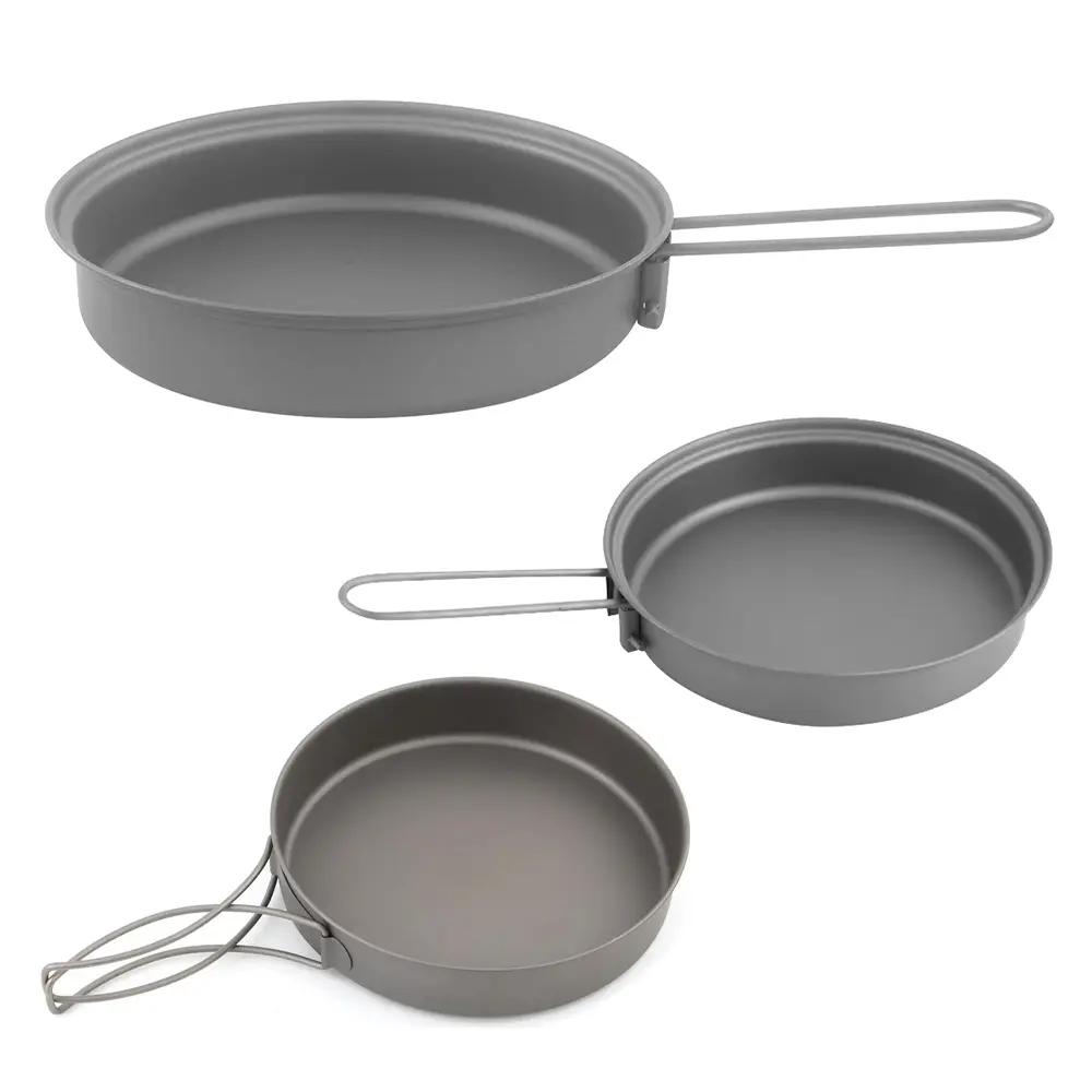 TOAKS Lightweight Titanium Frying Pan with Foldable Handle - Outdoor Camping, Camping Accessories, Outdoor Cooking Station