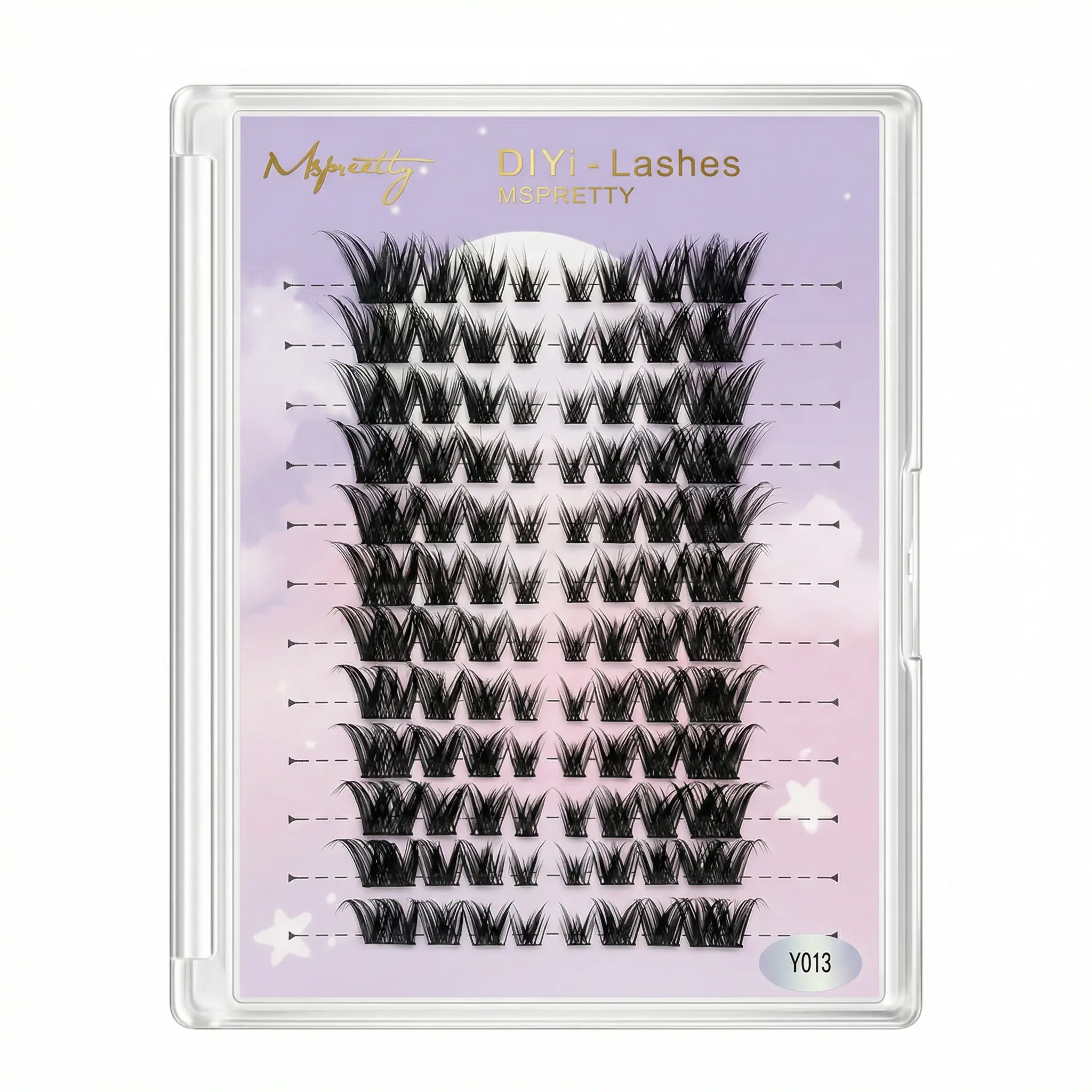 misspreetty Y013 DIY Feline Cosmetic False Eyelash Clusters, Handmade Winged Fox Eye Extensions, C Curl, 0.07mm Thickness, 16-18mm Length, Nature-Enhanced Look, for Adults, Single Box (False Eyelashes & Adhesives), Cross, Individual
