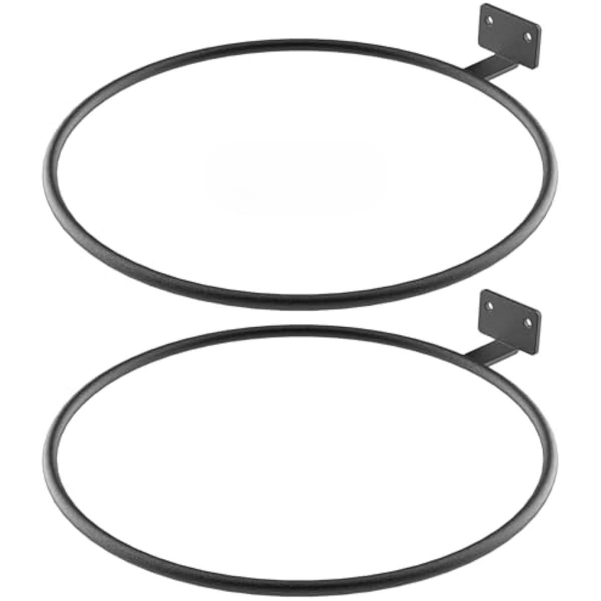 8in Wall Flower Pot Holder Ring Plant Hanger 2Pack, Metal Planter Hooks Wall Mounted Bracket Heavy Duty for Outdoor Indoor