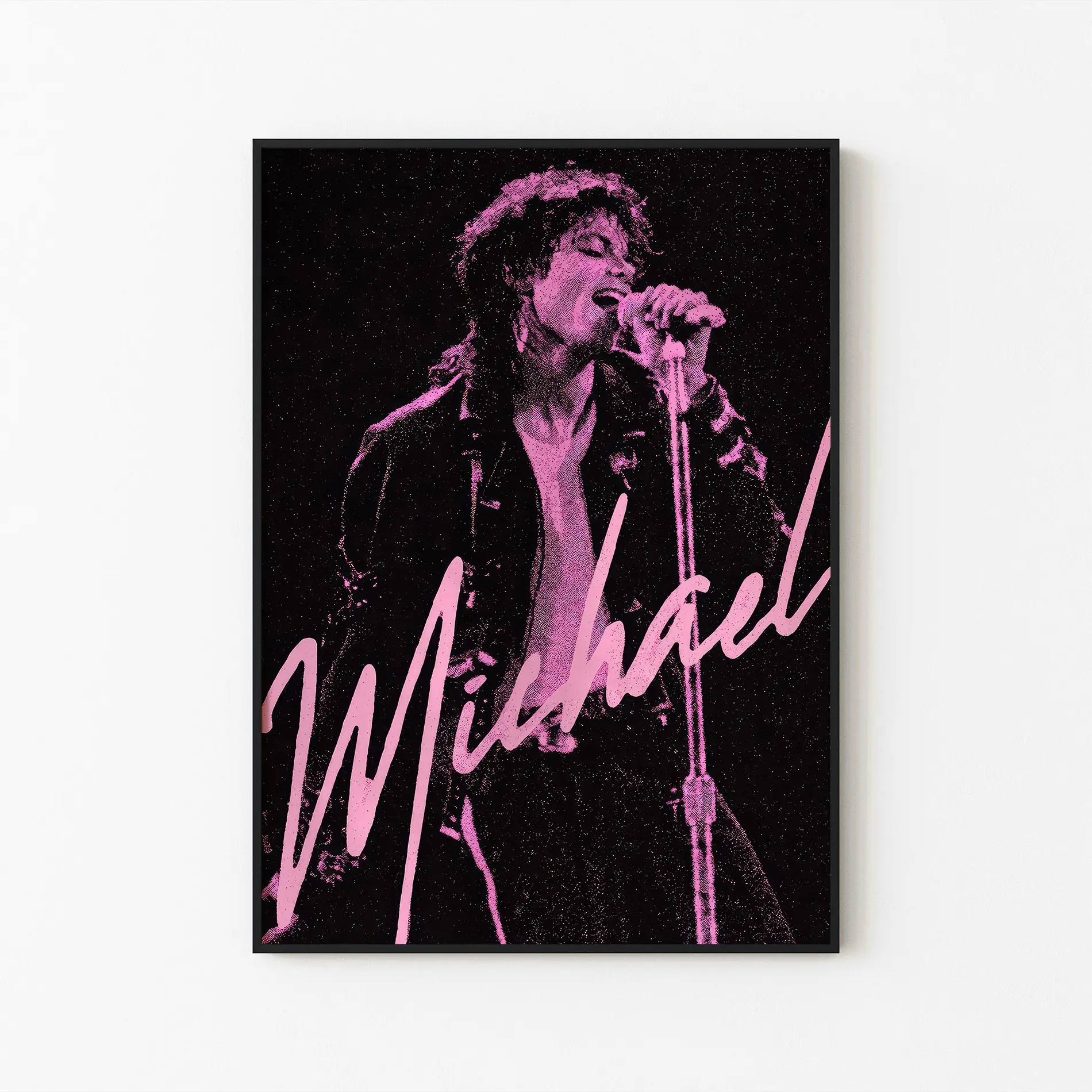 Unframed Print Only - Michael Jackson King of Pop Poster, Pink Concert Music Wall Art, Vintage Singer Art Print