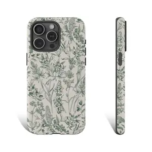 Green Floral Hand Drawn Phone Case Green Wildflower Phone Case Flower Phone Case For Iphone
