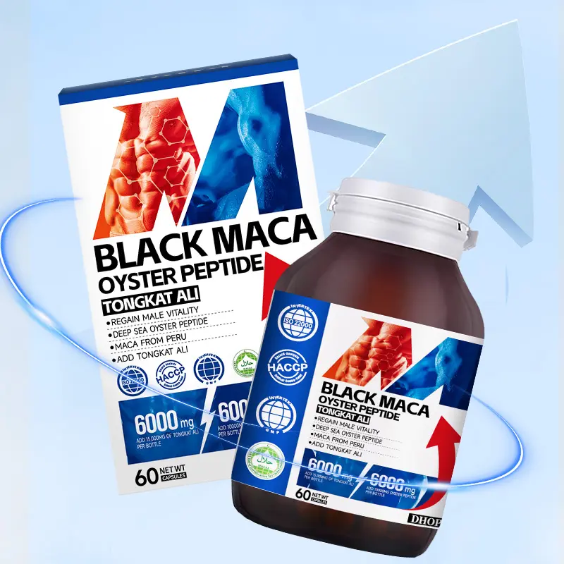 DHOP Black Maca-Tongkat Ali Botanicals Capsules, Plant Extracts Mineral Supplement for Daily Support, Plant-Based Health & Wellness Aid