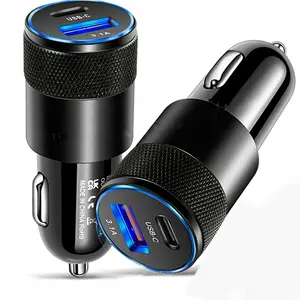 1 Pack Fast USB Car Charger Cigarette Lighter Socket 2 Port Adapter For Samsung iPhone