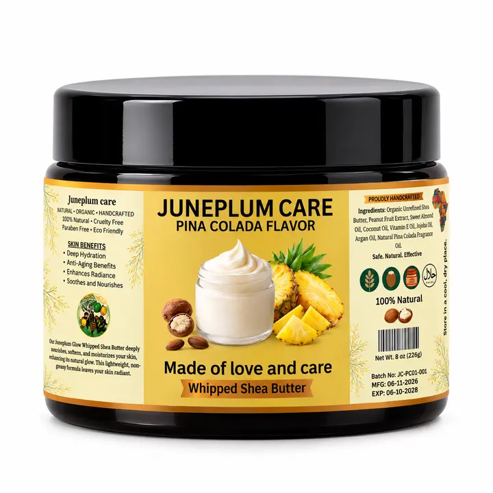 Juneplum Care Whipped Piña Colada Shea Butter – Nourishes & Moisturizes Made with Shea Butter No Dyes & Parabens
