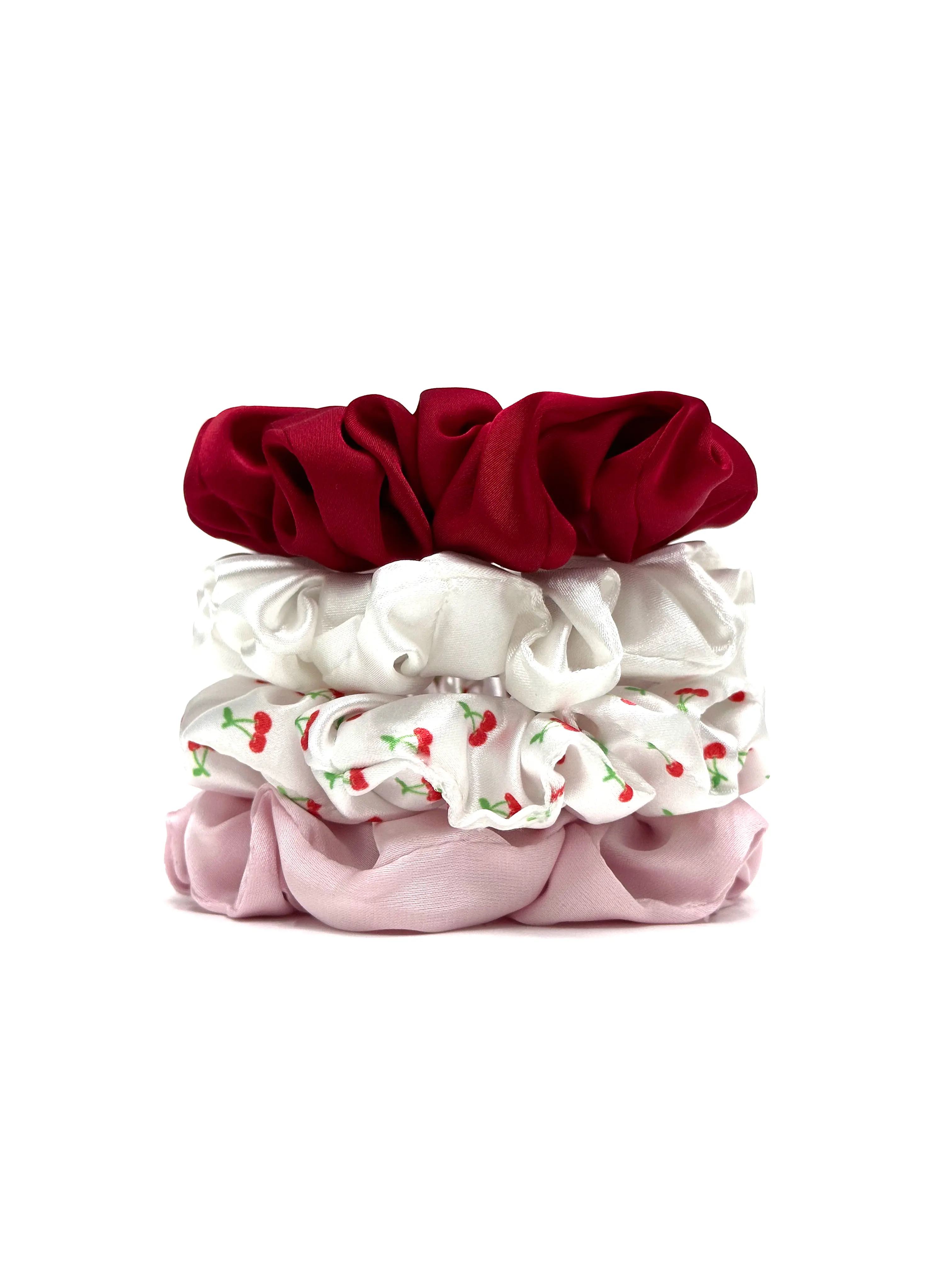 Silk Elastic Satin Hair Scrunchies Simple Floral Design Assorted Colors Red Pink Green Gold for Stylish Hair Management Colorful Hair Ties