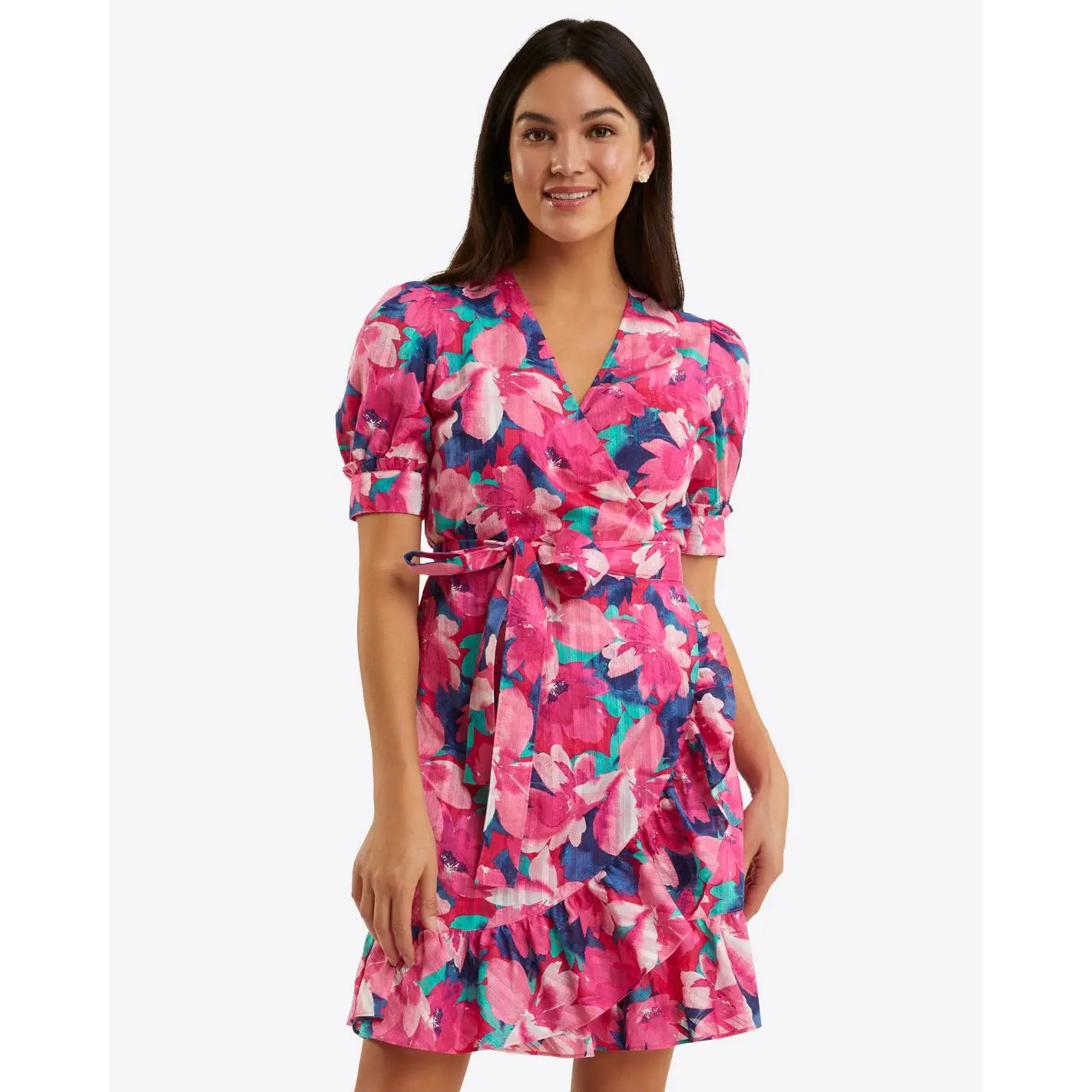 Reba Wrap Dress in Shadow Stripe