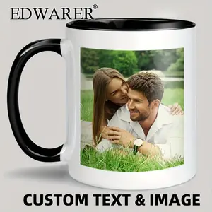 2026  1pc Custom Photo Mug - Personalized Coffee Cup with Custom Photo, Text, and Logo - 11oz Both Sides, Hand Wash Only, Reusable Novelty Mug for Office, Valentine's Day, Birthday, Anniversary Gifts for Men and Women