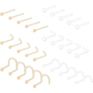 Clear Nose Rings Clear Nose Studs for Work Surgery Plastic Nose Studs 18g 20g Plastic Nose Piercing Retainer Plastic Earrings for Sports Clear Cartilage Earrings Lip Piercing Retainer 16g