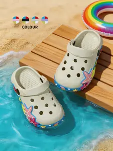 Cartoon Design Hole Slippers, Cute Breathable Comfort Soft Sole Sandals, Lightweight Soft Sole Boys Girls Sandals
