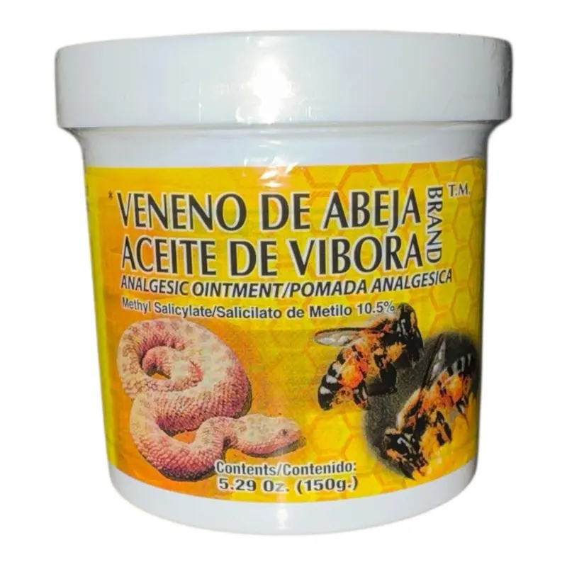 Veneno De Abeja, Aceite Vibora Ointment Ointment Topical Reduce Inflammation Fresh Scent Unguent of 5.29 Oz Jars, (Pack of 1)