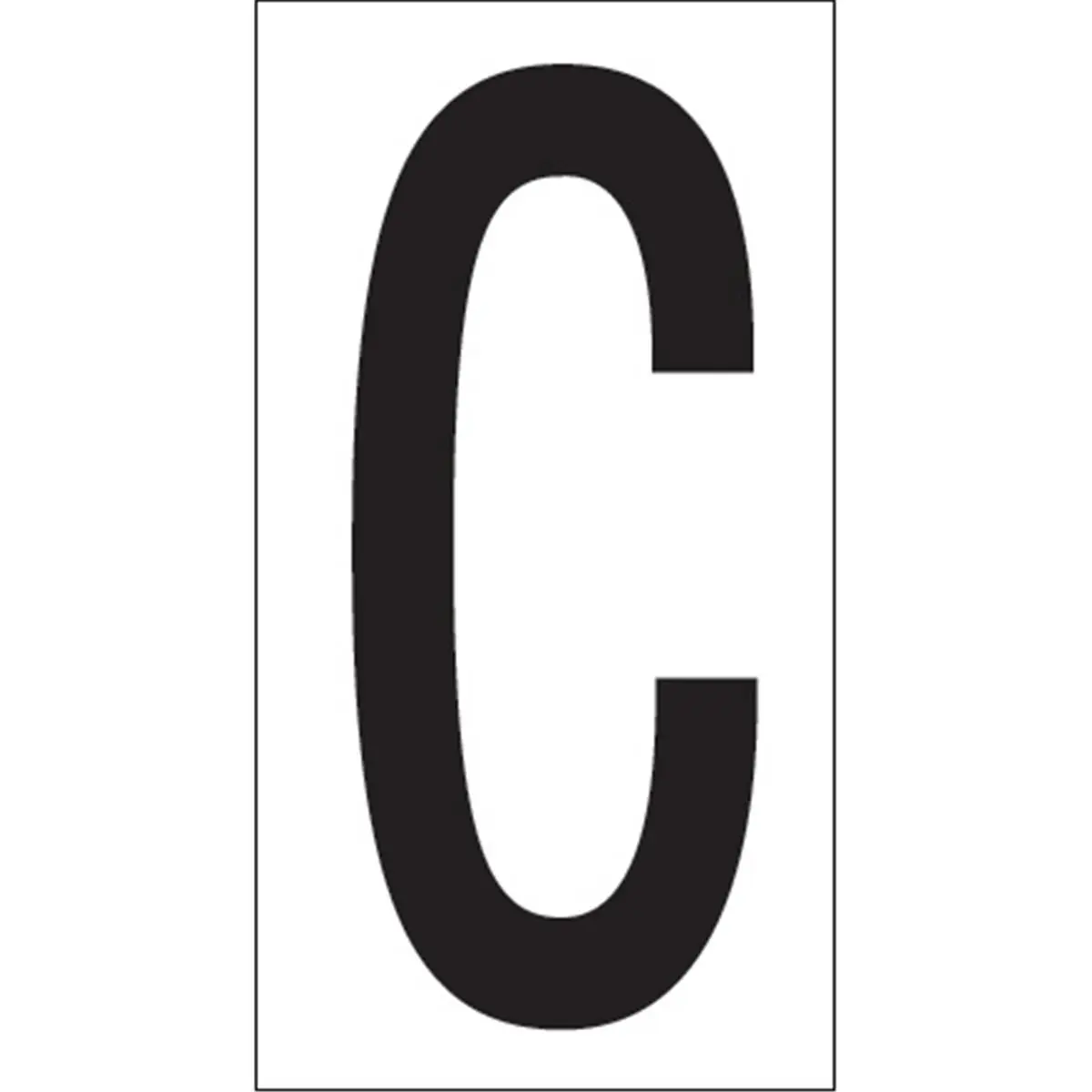 212 MAIN Permanent Sticky Vinyl Warehouse Letter Labels, 3.5 in C Size, Black & White, Case of 50, Sticky Label, Inch, Adhesive Stickers Labels & Stickers