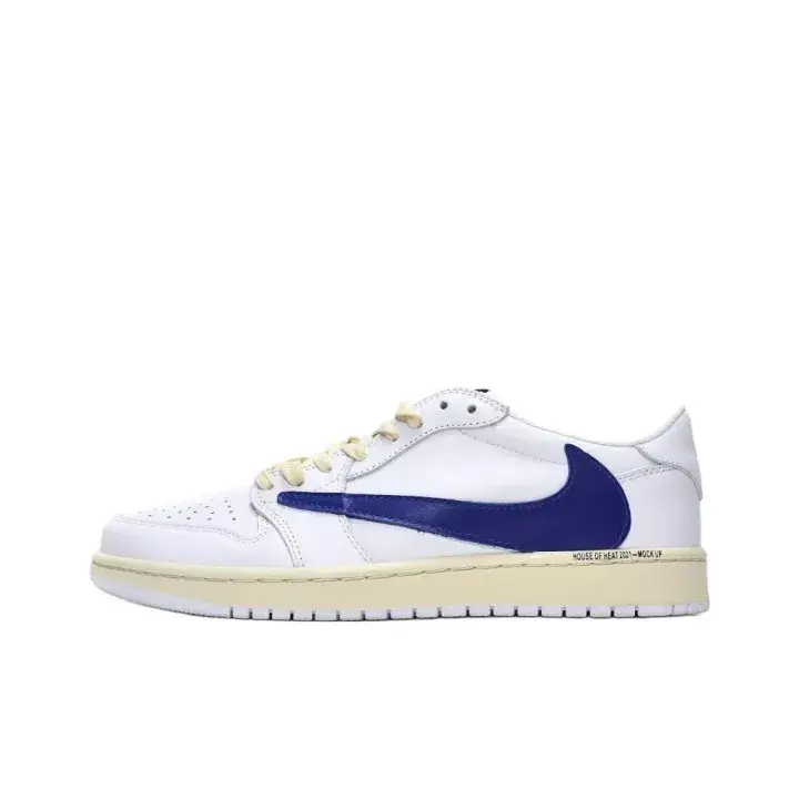 Clean dual tone athletic shoes combining pure ivory white and rich royal blue create fresh uncluttered aesthetic for streetwear lovers of every age across the US