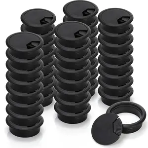 40 Pack 2 Inch (50 mm) Desk Grommet, Plastic  Hole Cover Bulk for PC Desk Arrange Wires, Flexible Wire Organizer  Cord Management Cords Through  Table for  Office, Black