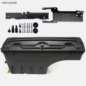 CROSSDESIGN Fit For 2015-2020 Ford F150 Black ABS Rear Left Side Truck Bed Storage Box Toolbox Black High quality ABS composite material Protection against wind Tool box Truck Ford Accessories