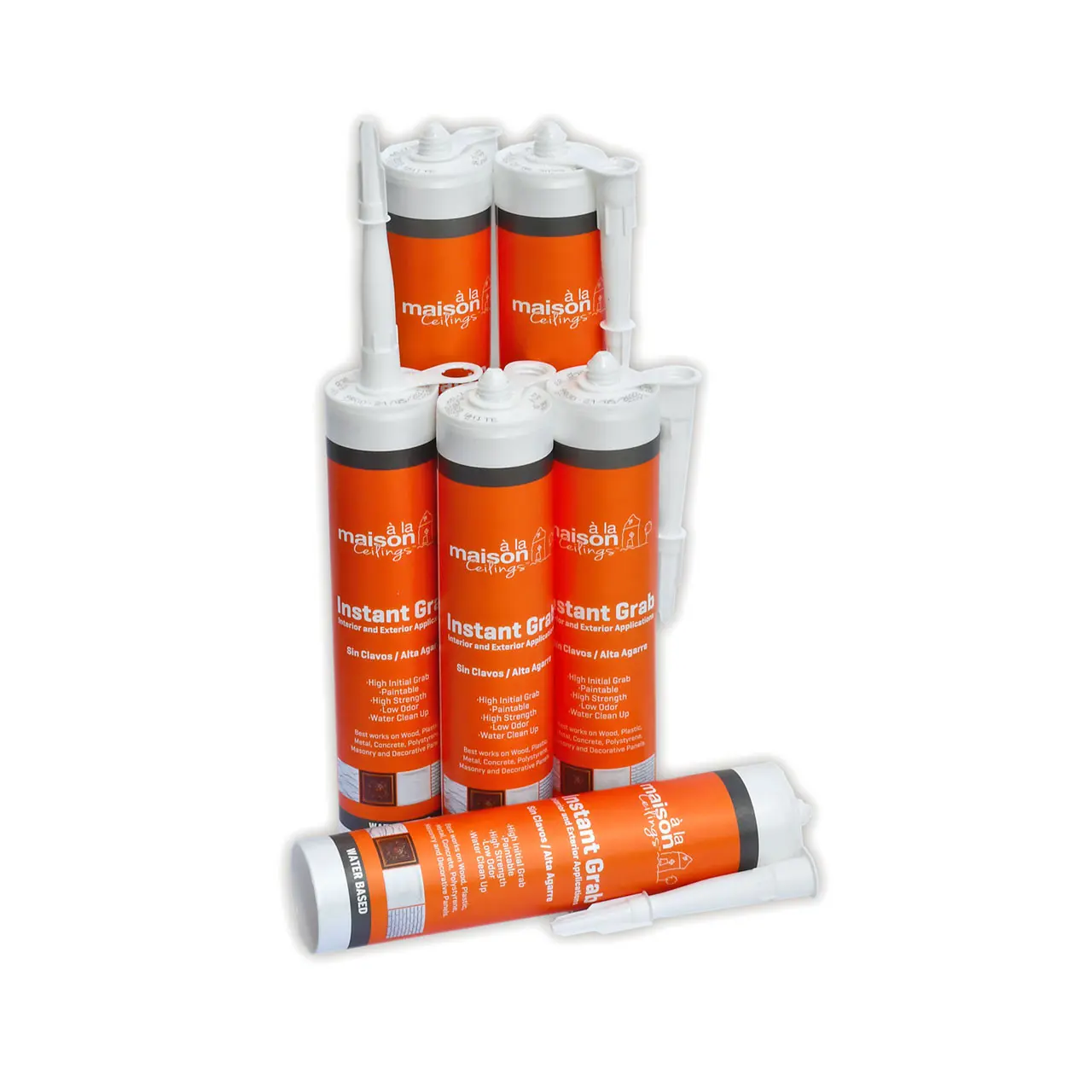 A La Maison Ceilings Water-Based Glue-Based Universal Adhesive - Instant Grab for Ceiling Tiles, Wall Panels, Crown Molding #310 (6 Pack), Glue-Based Universal Adhesives
