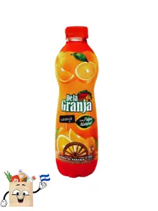 Jugo DE LA GRANJA Orange Juice - 100% Natural Juice in a Glass Bottle 500 ml