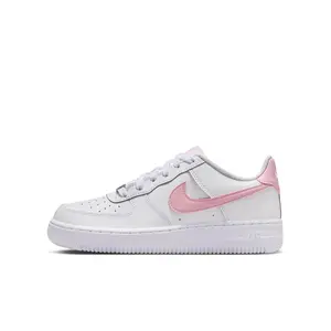 Nike Air Force 1 - Non Adult CT3839-115 White/Med Soft Pink Round Toe Laces All Seasons Sneaker Legend Comfort