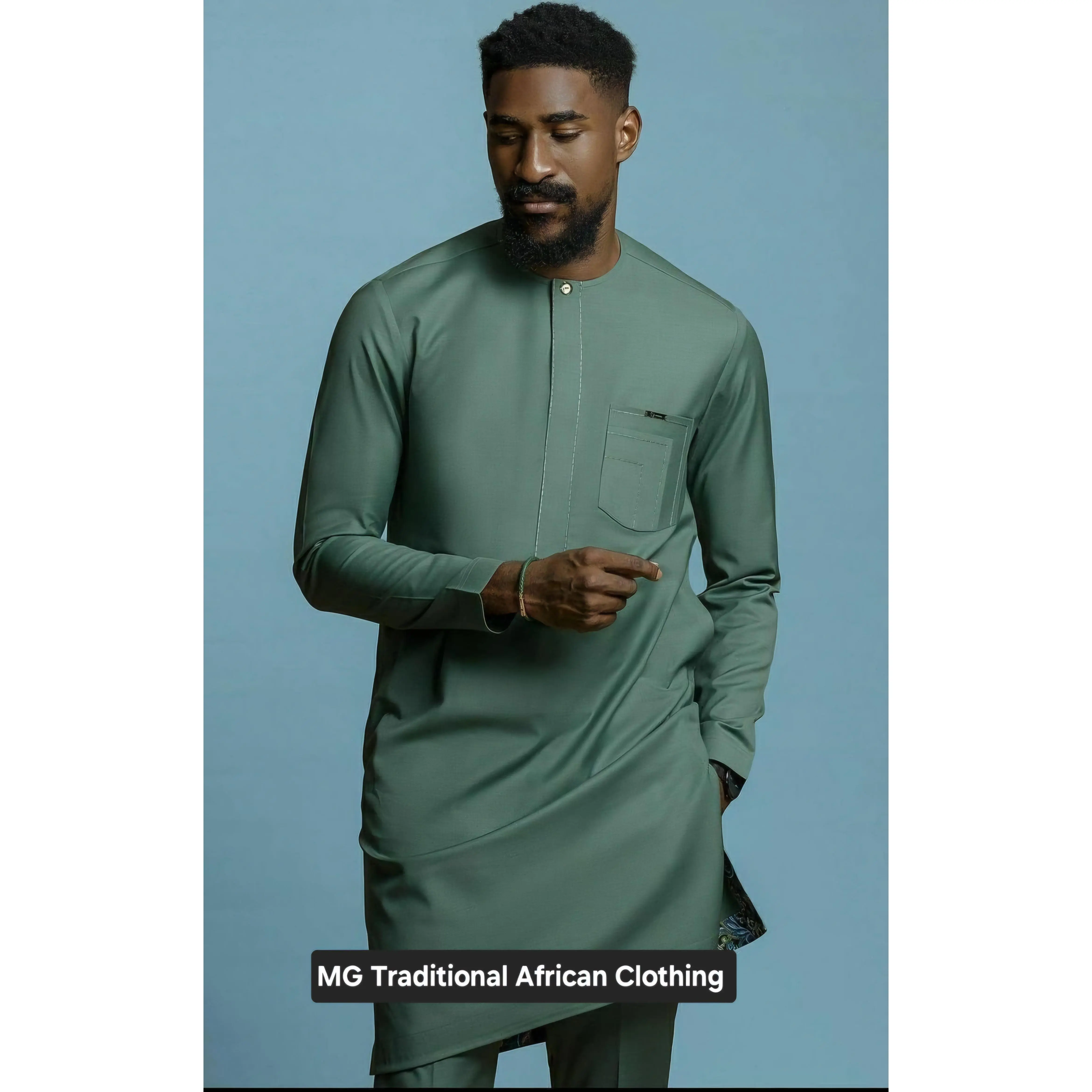 MG Men's Traditional African Wear/ Kafka, African Suit T237