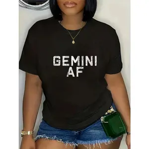 cotton Gemini Astrology Birthday Gift Sign T-Shirt Fashion printing Tshirt for women
