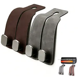 Suede Car Seat Hooks, 1-Pack Universal Headrest Hangers for Organizing Purses, Masks, Shopping Bags in Sedan, SUV, Minivan