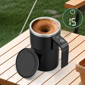 Electric Coffee Stirring Cup, Self Stirring Mug, USB Rechargeable Automatic Stirring Cup with Temperature Display, Suitable for Coffee, Milk, Hot Cocoa and Other Solid Beverages, Drinkware