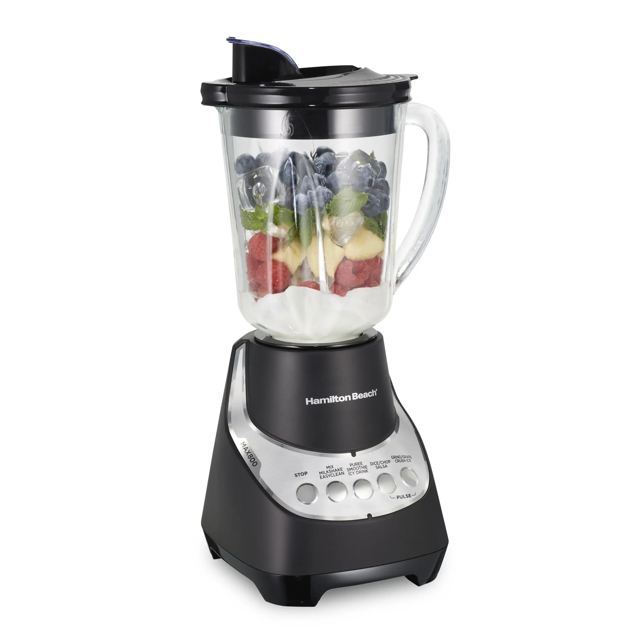 Hamilton Beach Wave Action Blender for Kitchen, 48 oz Jar for Smoothies and Shakes, Black Hamilton Beach Wave Action Blender for Kitchen, 48 oz Jar for Smoothies and Shakes, Black