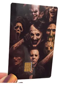 Horror Legends Card Sticker Cover, Durable Adhesive Stickers for Credit/Debit Cards Featuring Iconic Scary Movie Villains