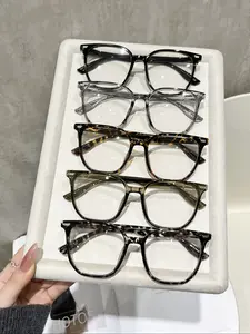 5 Pairs Unisex Large Frame Tortoise Pattern Glasses, Anti-Blue Light, Eye Protection, Suitable for Daily Use, Office, TV, Play, Decoration