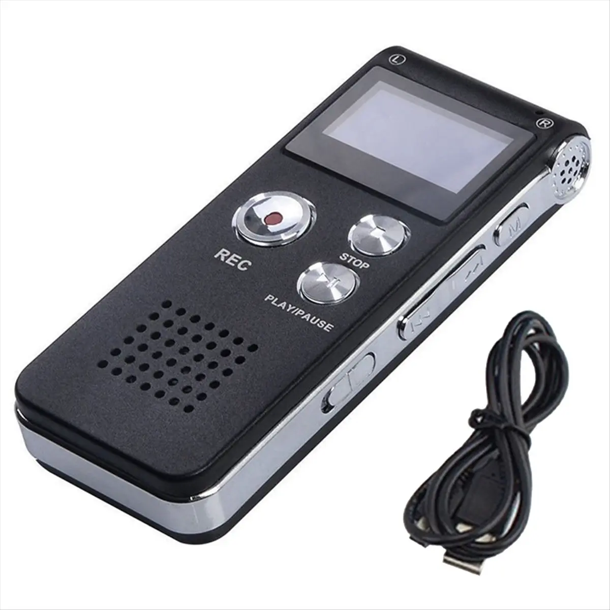 Portable 8G Memory USB Voice Recorder with Built-in Batteries, 18 Hours Playback, High-Definition Noise Reduction, Audio MP3 Player & Headphone Compatibility for Car Exterior Decoration, Interviews, Meetings