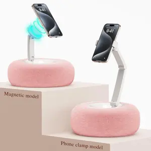 Adjustable Phone Holder for Bed, 1 Count Detachable Cute Plush Pillow Design Holder for Smartphone, Angle Height Adjustable Cell Phone Holder for Bed, Multifunctional Phone Stand, Electronics Accessories, Cell Phone Mount, Magnetic Smartphone Holder