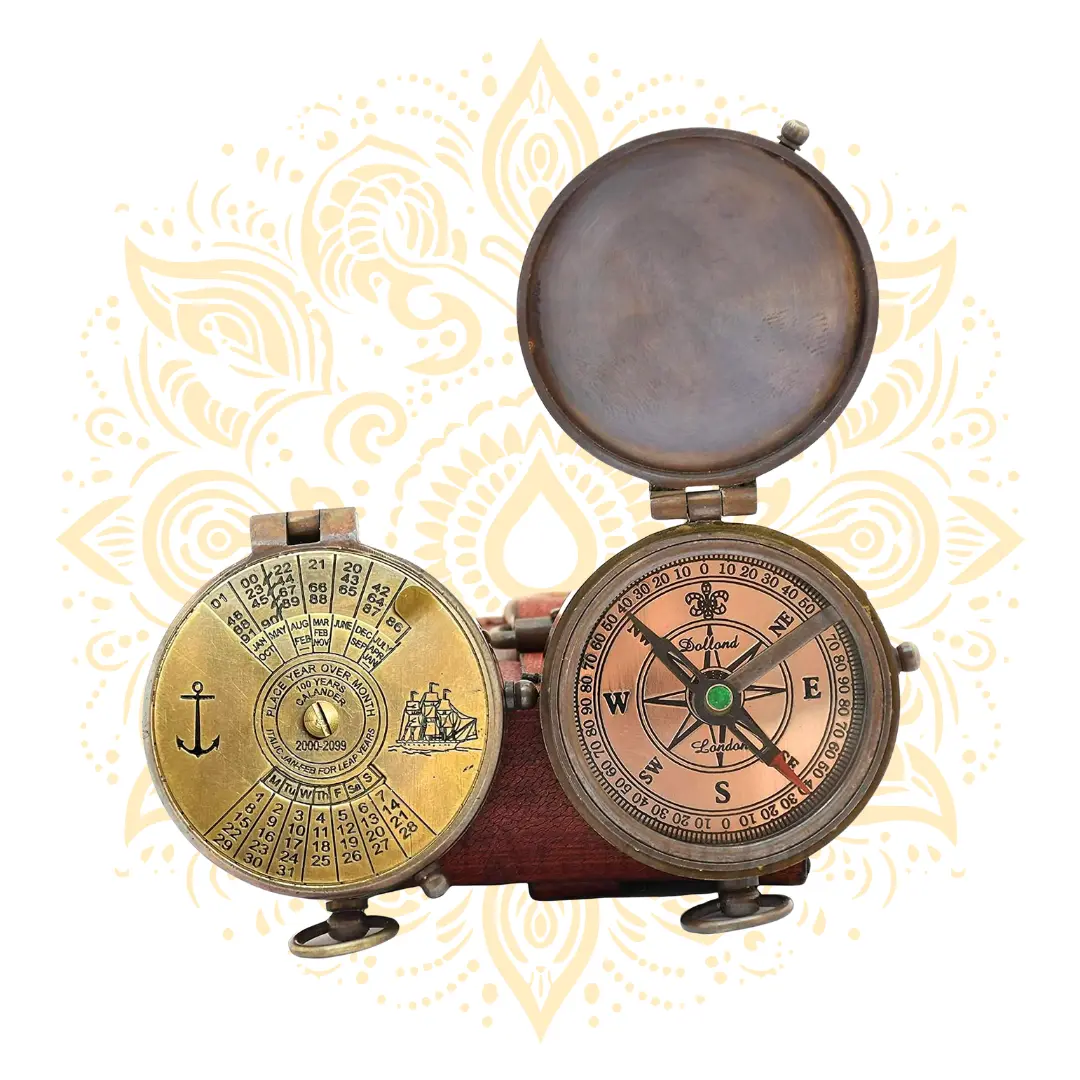 Vintage Nautical Compass in Wooden Case