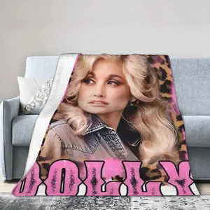 Dolly Parton Blanket Premium Flannel Warm Throw With High-Definition Dolly Portrait Design, Ideal Sofa Throw For Relaxing Evenings, Travel Blanket For Road Trips, And Cozy Bed Blanket Layering For Country Music Lovers