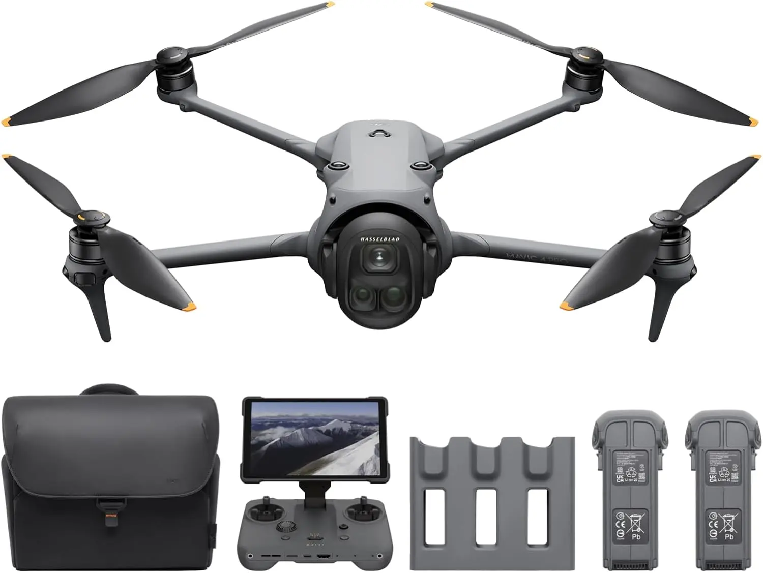 [Pre-Owned Options] DJI Mavic 4 Pro Flagship Drone with 4K/8K Hasselblad Camera, Advanced Tri-Camera System, Extended Flight Time, Omni-Directional Sensing, Multiple Battery & Remote Controller Combo Packages