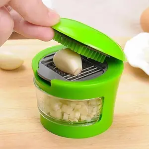 Manual Garlic Press Machine with Container, Multifunctional Garlic Grinder, Vegetable Chopper, Home Kitchen Gadget, Kitchen Tool, Kitchen Utensils, Kitchen Utensils Gadgets