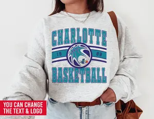 Charlotte Hornet Vintage Charlotte Hornet Sweatshirt T-shirt Hornets Sweater Hornets T-shirt Vintage Basketball Fan Retro Charlotte