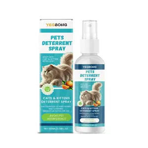 Yegbong Pets Deterrent Spray for Cats & Kittens 100ml Anti-Scratch with Deionized Water & Citrus Extract for Indoor & Outdoor Use