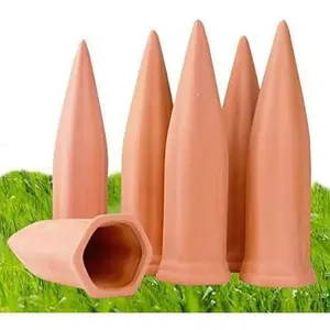 Watering Devices 6 Pack Terracotta Vacation  Waterer  Bottle Watering Stakes Slow Release  Watering Spikes Self Watering Devices for Indoor Outdoor