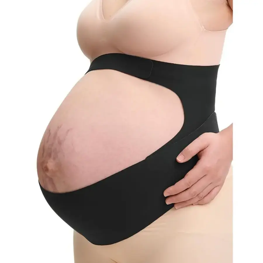 Women's Breathable Pregnancy Belly Belt - Ergonomic Adjustable Abdominal Tummy Binder Shapewear Belt with Hook-and-Loop Closure, Eases Waist & Back Pain for 2nd Trimester, Working Use, Sizes M-XL, Adjustable Abdominal Shapewear Belts