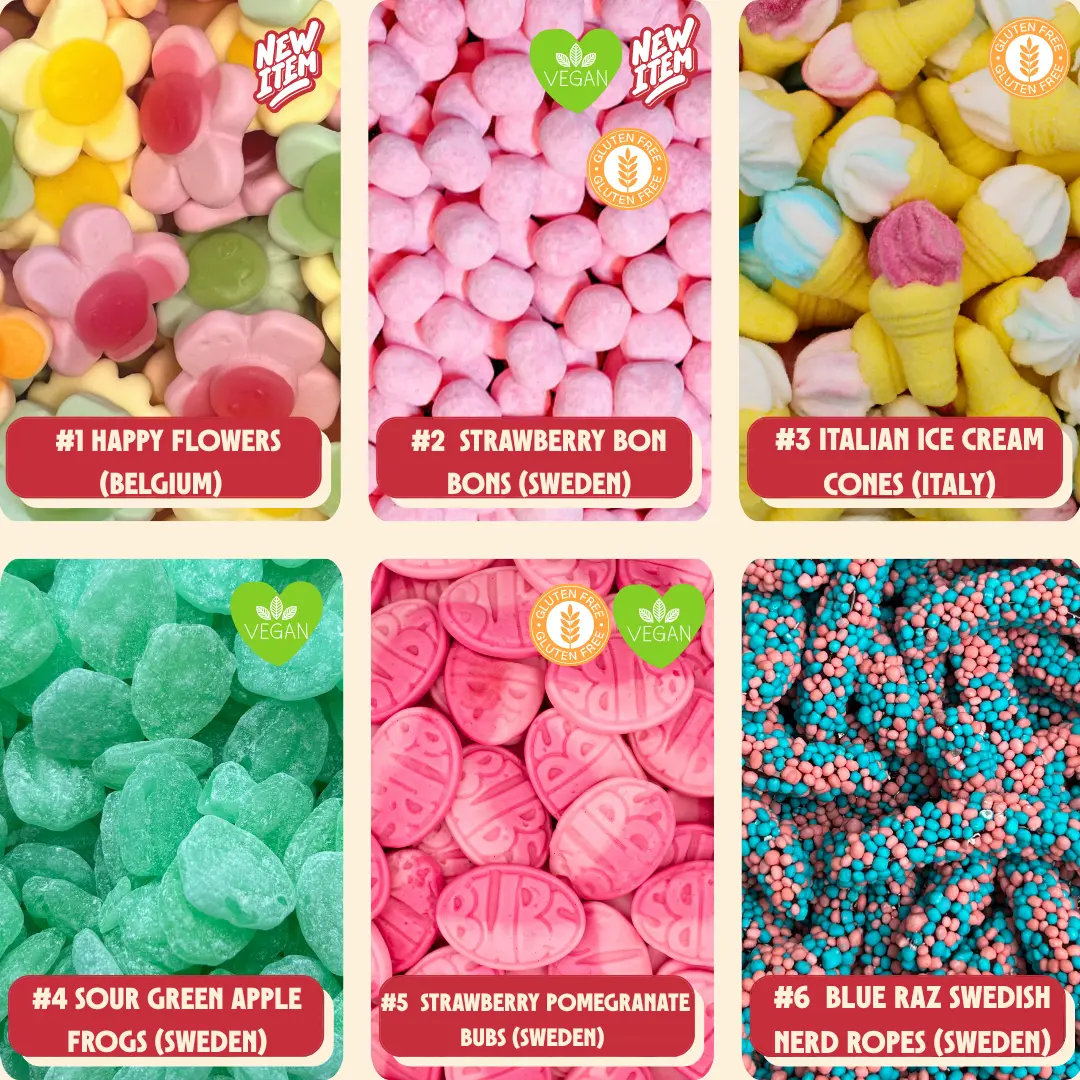 Stock Boy Build-A-Bag - 2LB - European Candy Mix with Sour Gummy Worms & Bonbon - Live Packaging Available on TikTok - Sweden Origin