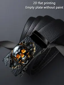 Men's Belt with Skull Pattern Art Design, Casual Business Style, Automatic Buckle, Perfect for Father's Day & Valentine's Gift, Punk Style Statement Belts