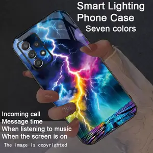 Colorful, Protective intelligent voice controlled luminous phone case suitable for Galaxy A56/A55/A54/A53/A52/A42/A41/A36/A35/A34/A26/A25/A17/A16/A15/A14 - night light technology