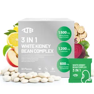 3-IN-1 -ZTEE White Kideny Bean Complex Promotes Healthier Food Choices | Contain White Kidney Bean, Apple Powder, Burdock Root, Chromium, Magnesium and More | Dietary Support Supplement